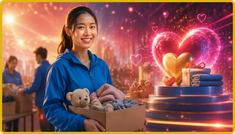 Minh họa khái niệm nền tảng số đầu tư vào hoạt động cộng đồng và trách nhiệm xã hội