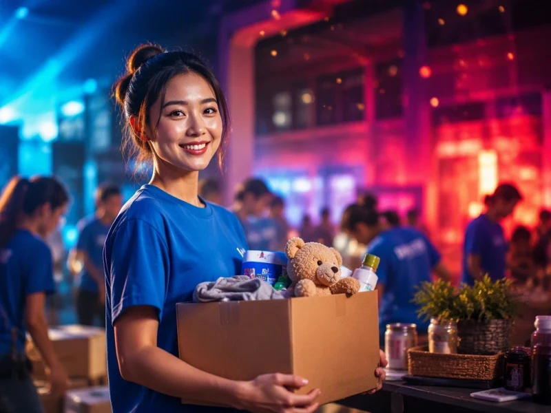Tình nguyện viên trao quà và nhu cầu thiết yếu cho người dân địa phương